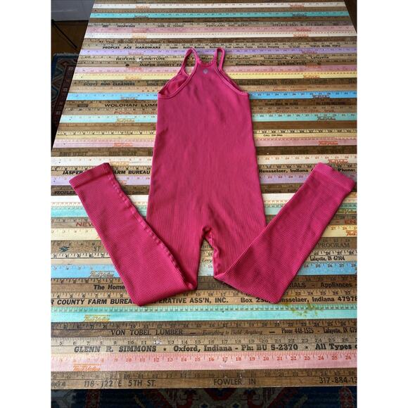 Free People Movement Happiness Runs Ribbed One Piece Bodysuit Pink XS/S - Picture 11 of 12